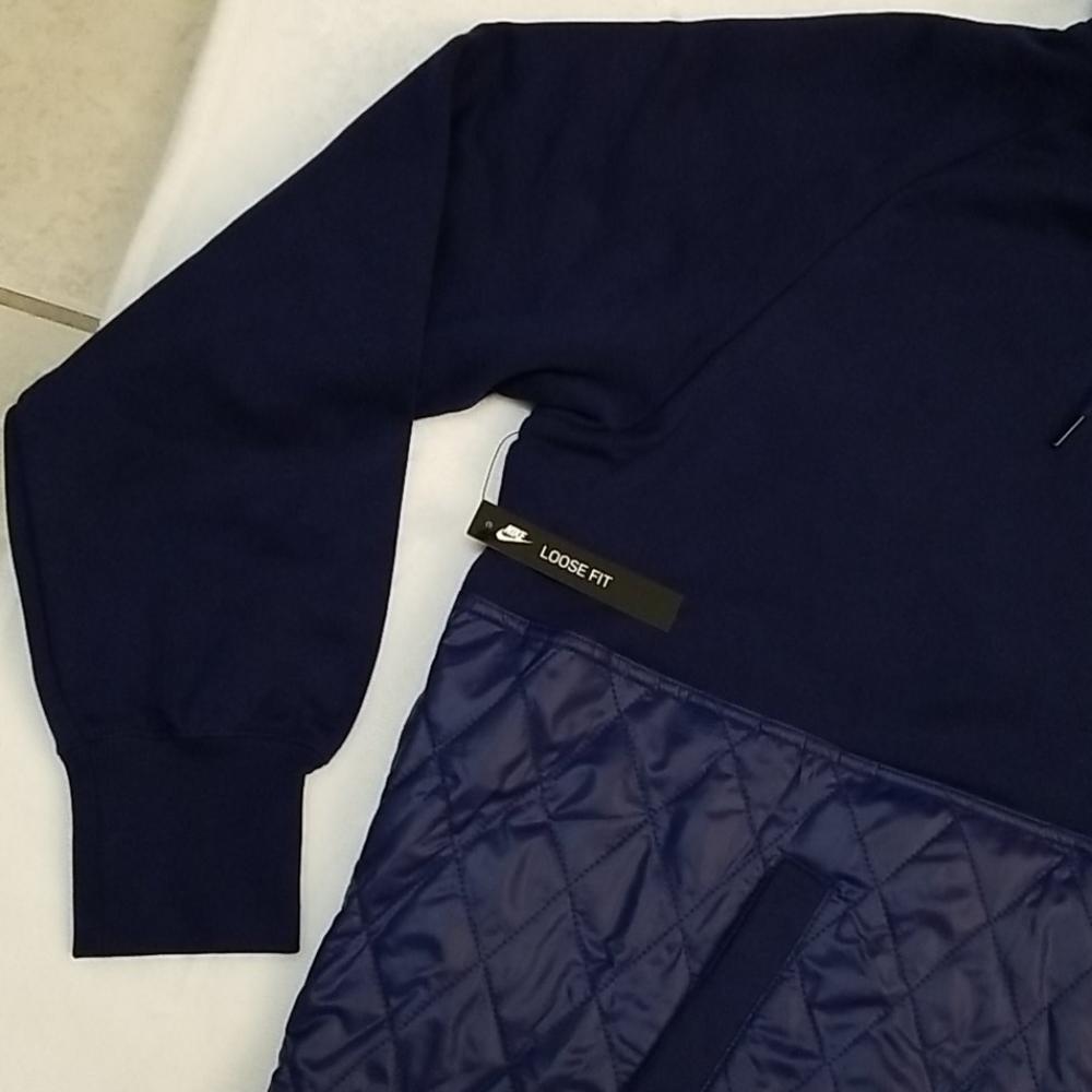 Large Nike Womens NSW Fleece Quilted Fleece Top - Picture 9 of 12